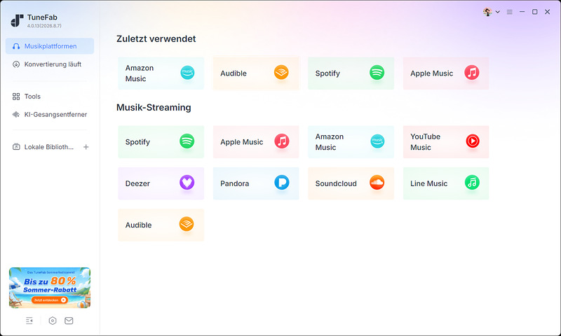 Auswahl einer Musikplattform