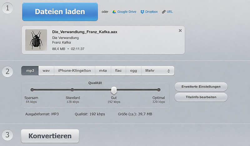 AAX zu MP3 Online Converter