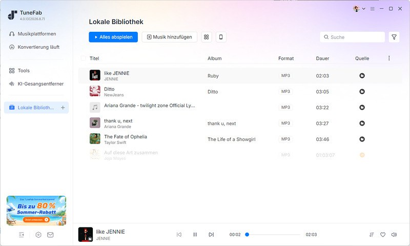 Der Download von Spotify-Song abgeschlossen