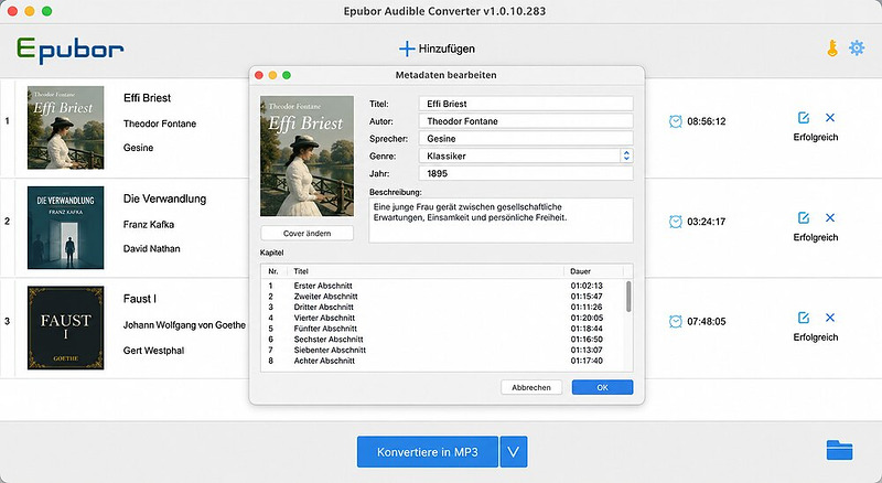 Mac Epubor Optionen