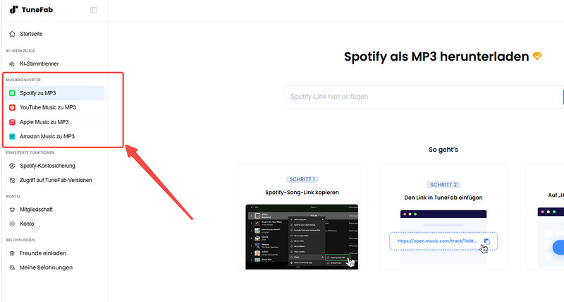 Spotify zu MP3-Konverter auswählen