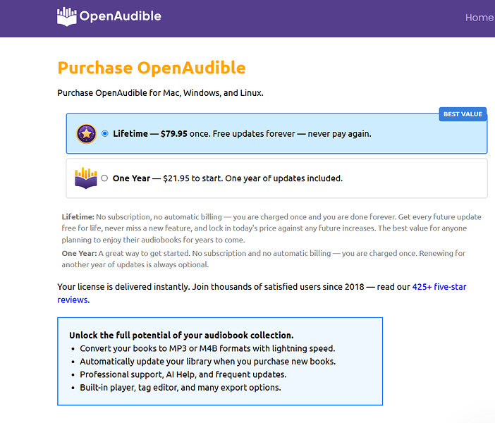 OpenAudible Preis