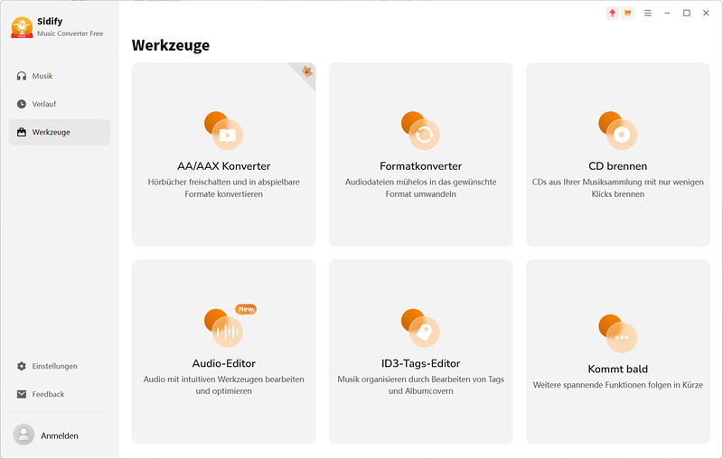 Die Hauptseite von Sidify Spotify Music Converter