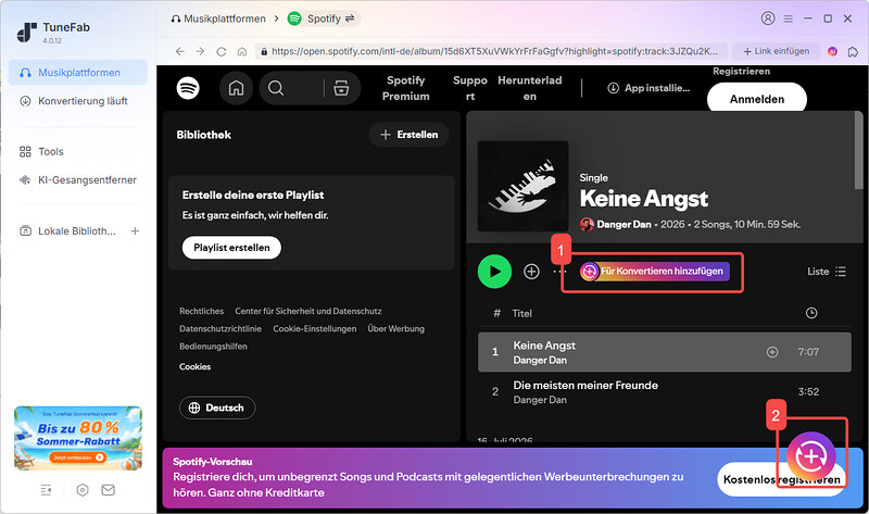 Spotify-Musik zum Konvertieren ziehen