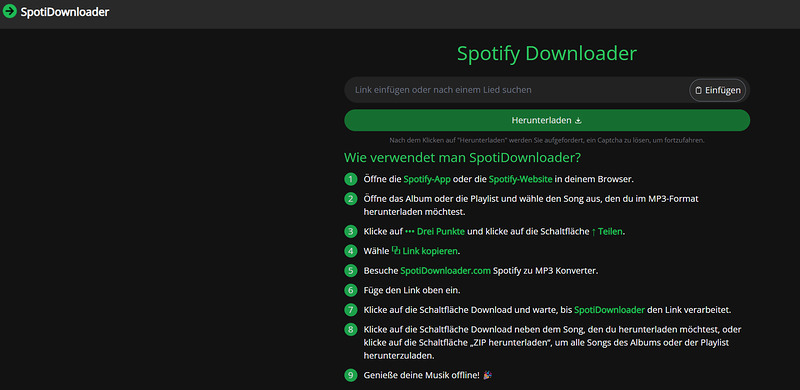 Spotifydown Webseite