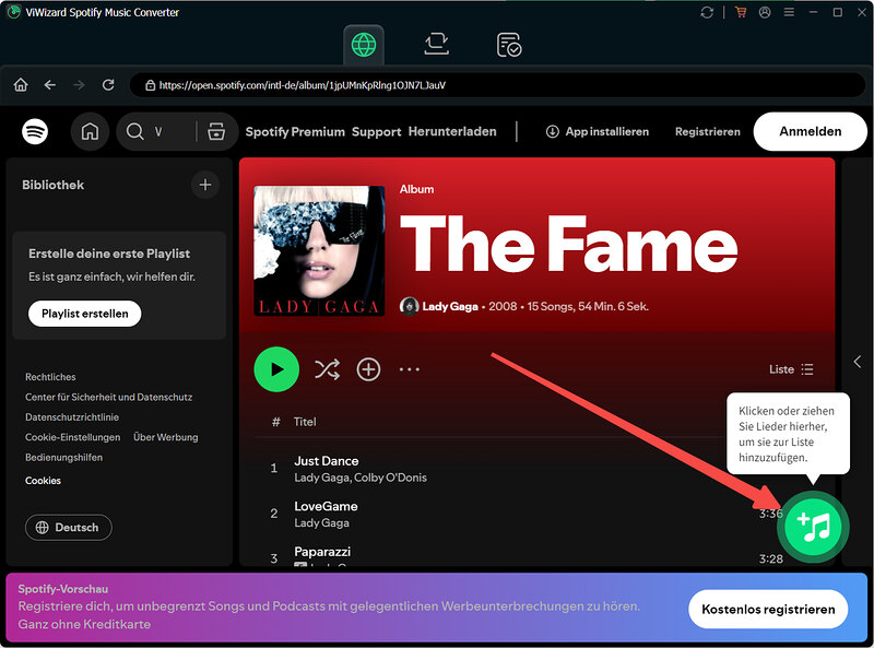 Spotify-Song in ViWizard einfügen